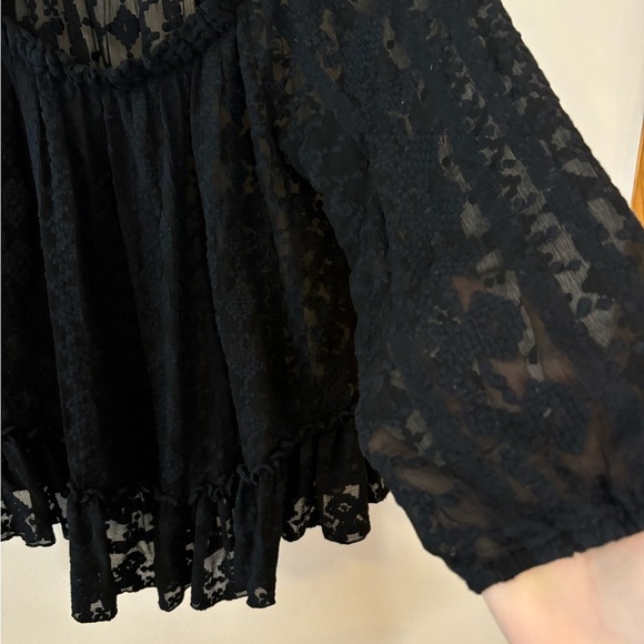 Rebecca Taylor Dark Romantic Silk Off Shoulder Top - Picture 8 of 8